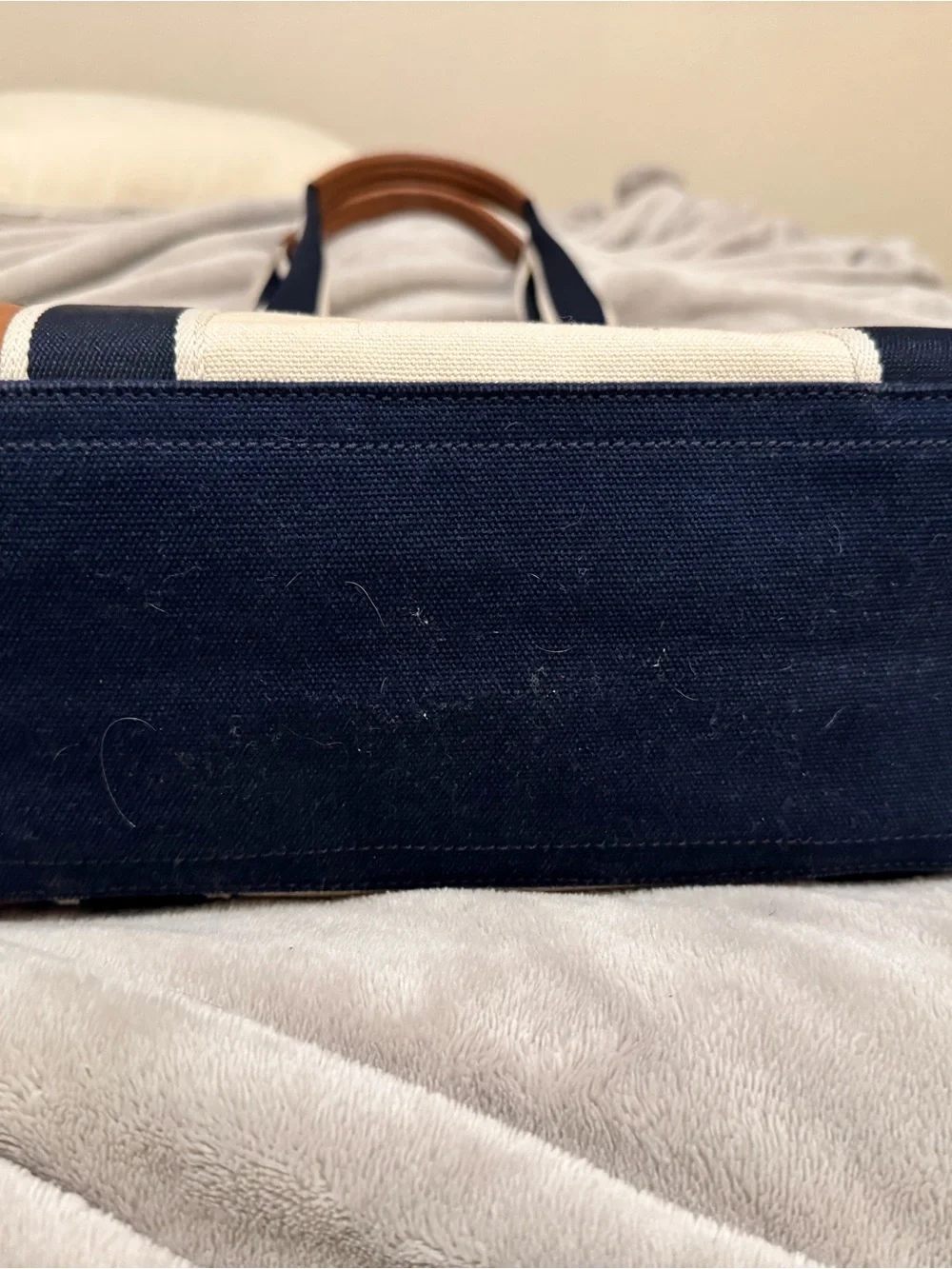 Coach Men’s Canvas & Leather Tote Bag in Cream and Brown